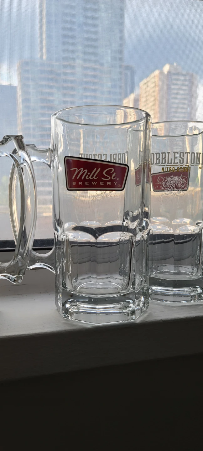 Set of 4 Jumbo Mill St. Brewery Cobblestone Stout Beer Mugs - photo 3