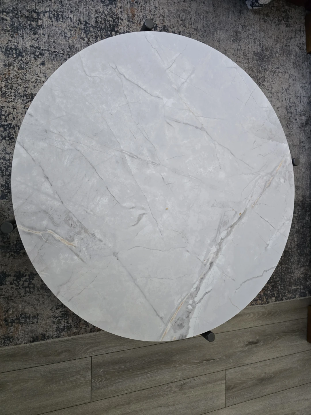 Round coffee table with marble top