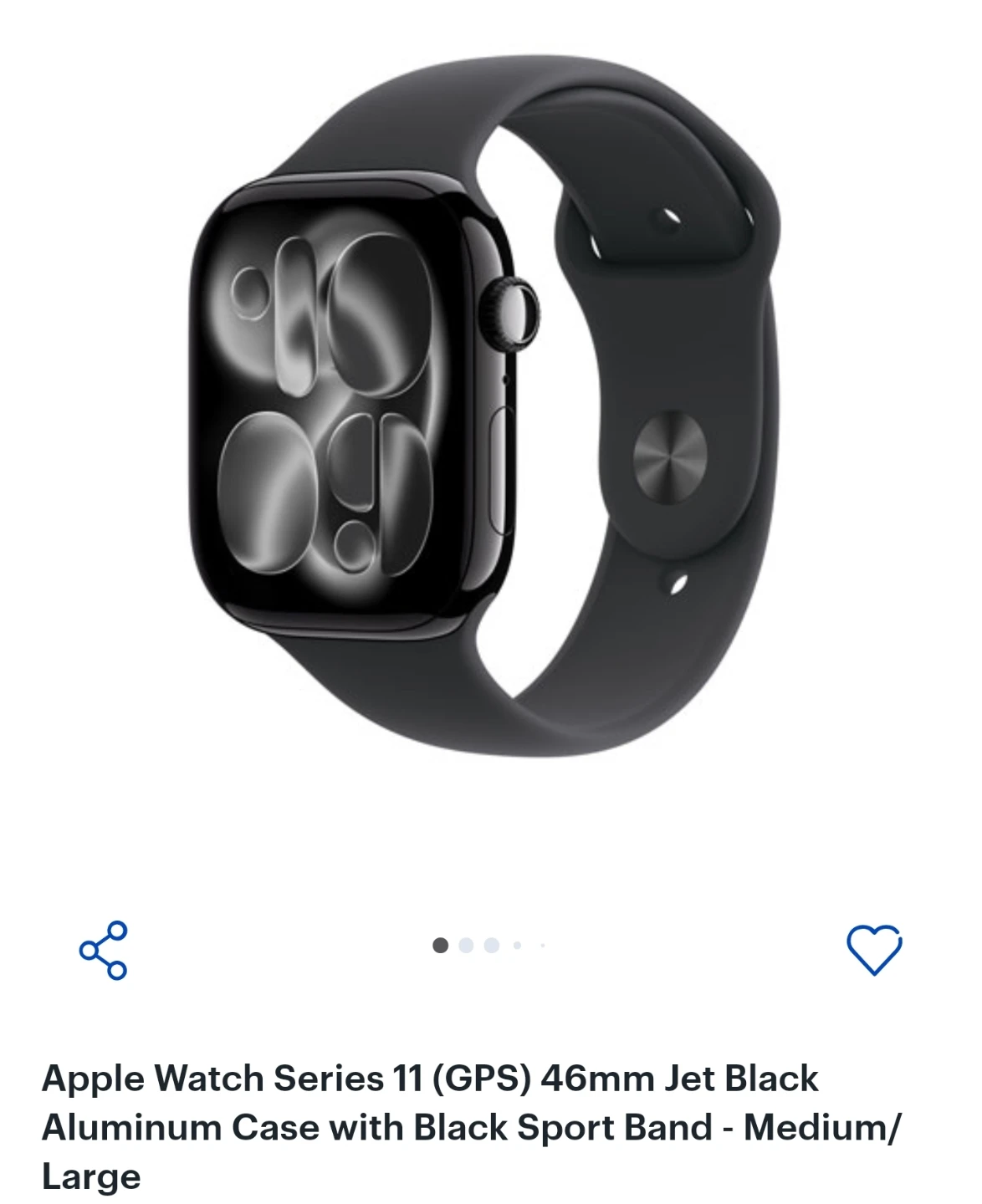 Apple Watch Series 11 GPS 46mm Jet Black Aluminum