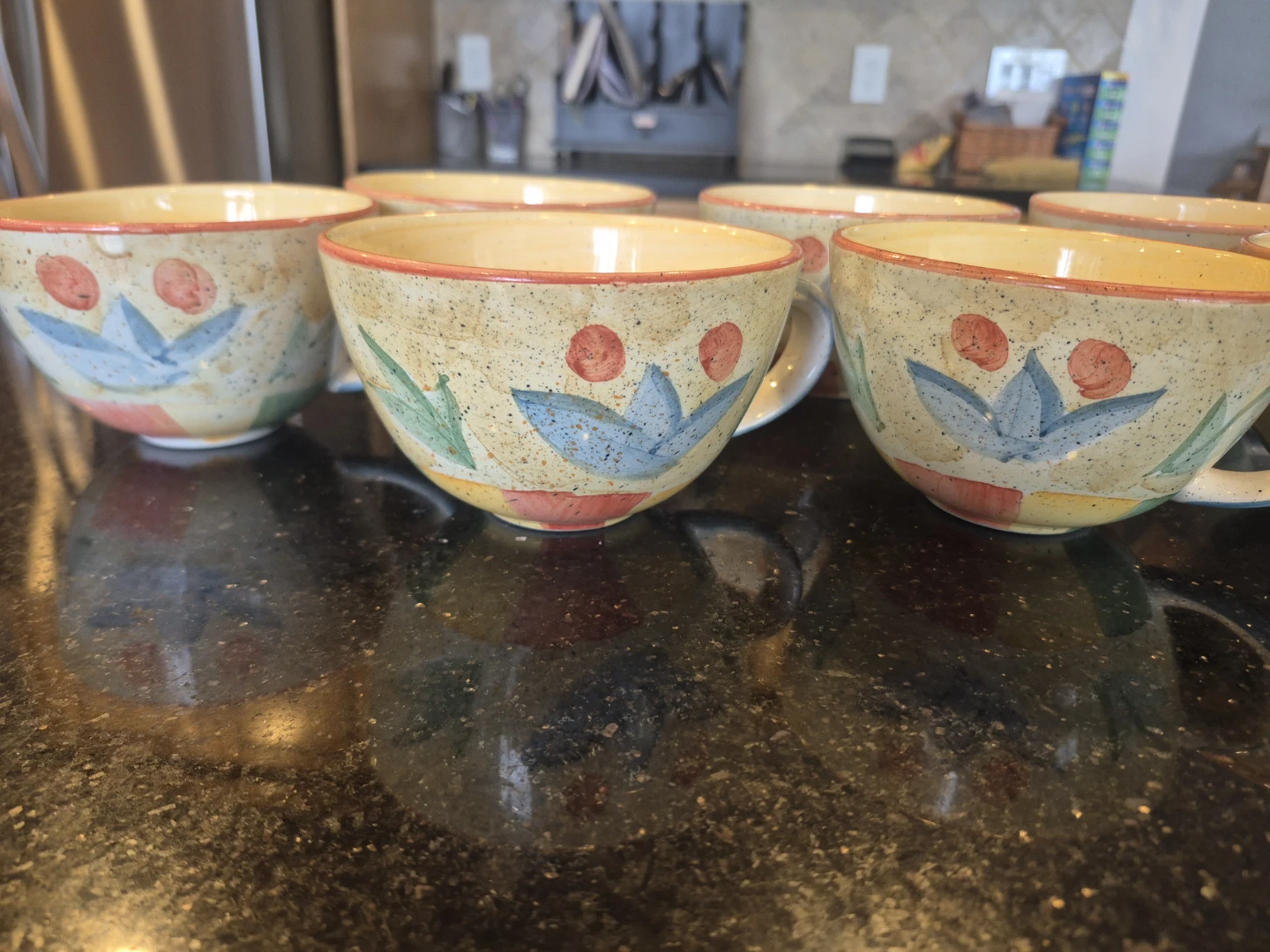 Set of 7 Bella Ceramics Cups
