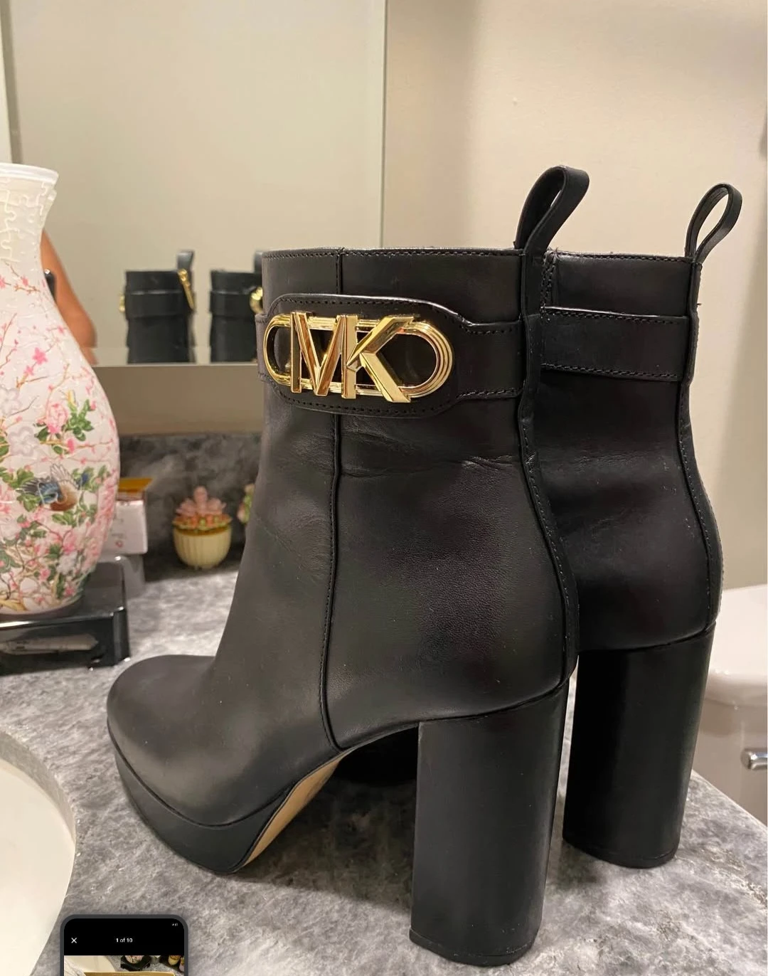 Michael Kors Black Leather Ankle Boots Size 6 - photo 5