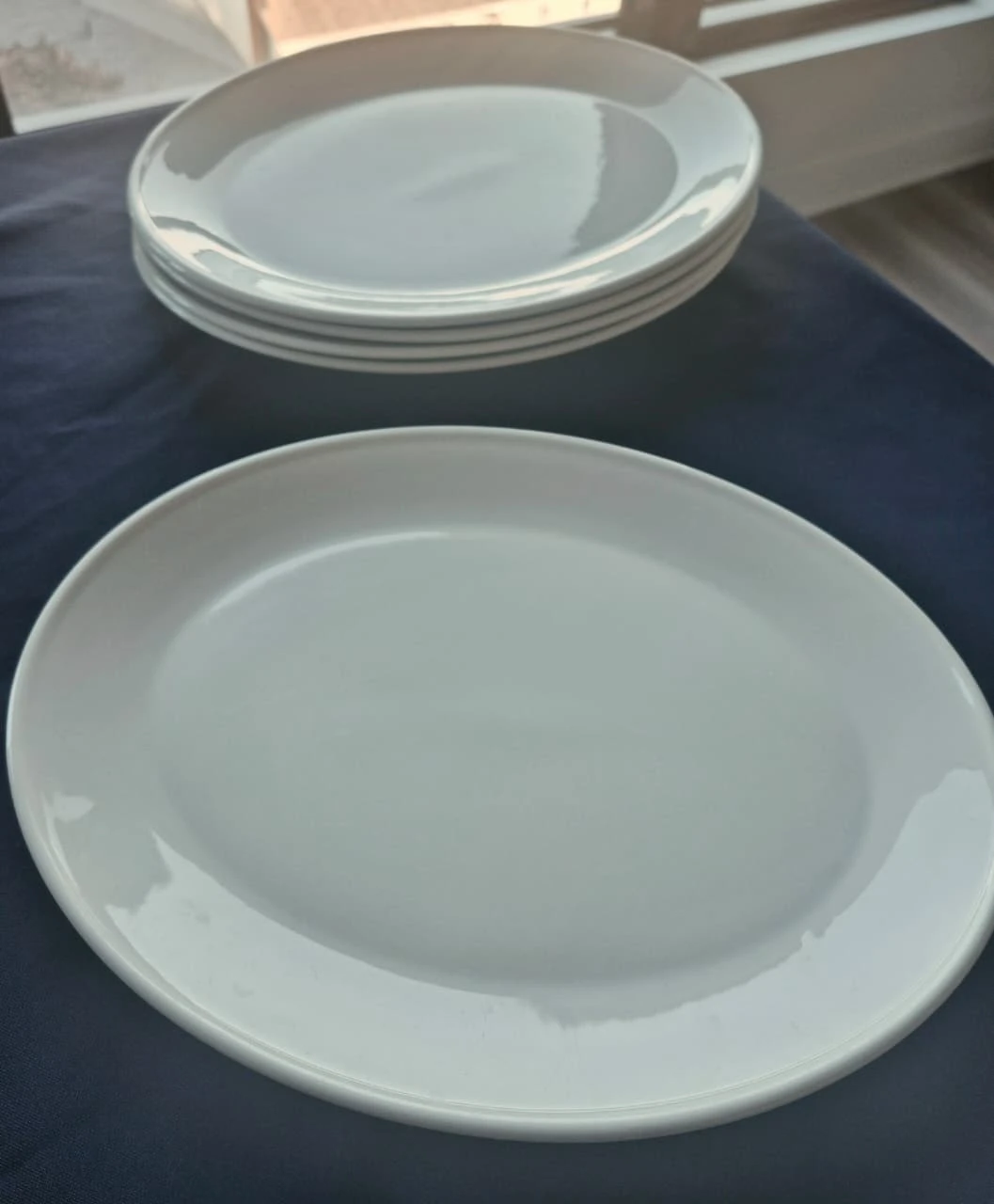 White Dinner Plates - Set of 5 - photo 3