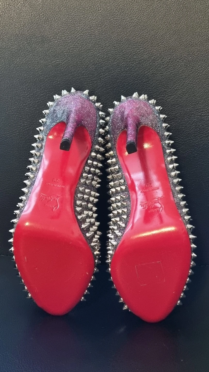 Louboutin Spiked Peep Toe Heels - photo 4