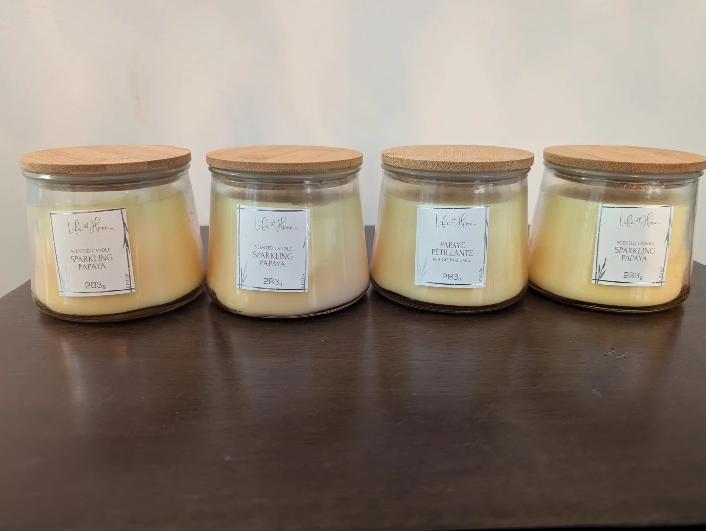 Life at Home Sparkling Papaya Scented Candles (4-pack)