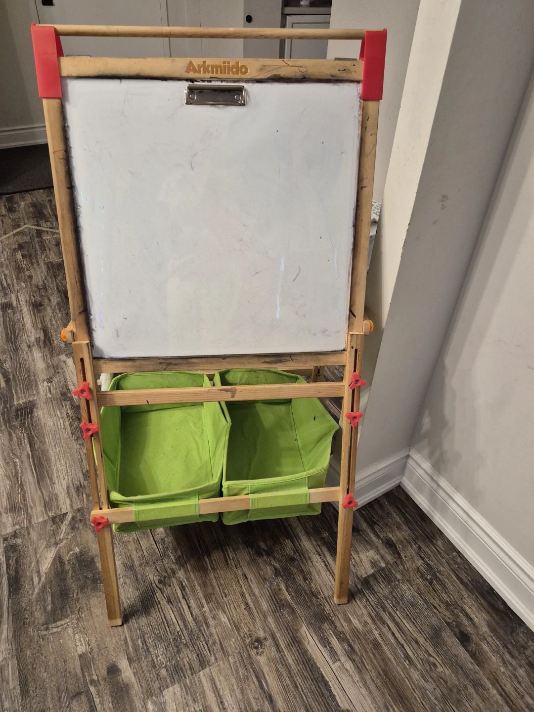 Arkmiido Double-Sided Easel with Storage Bins