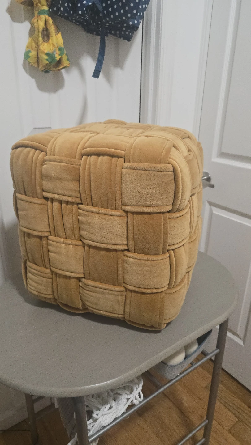 Woven Cube Ottoman - photo 2