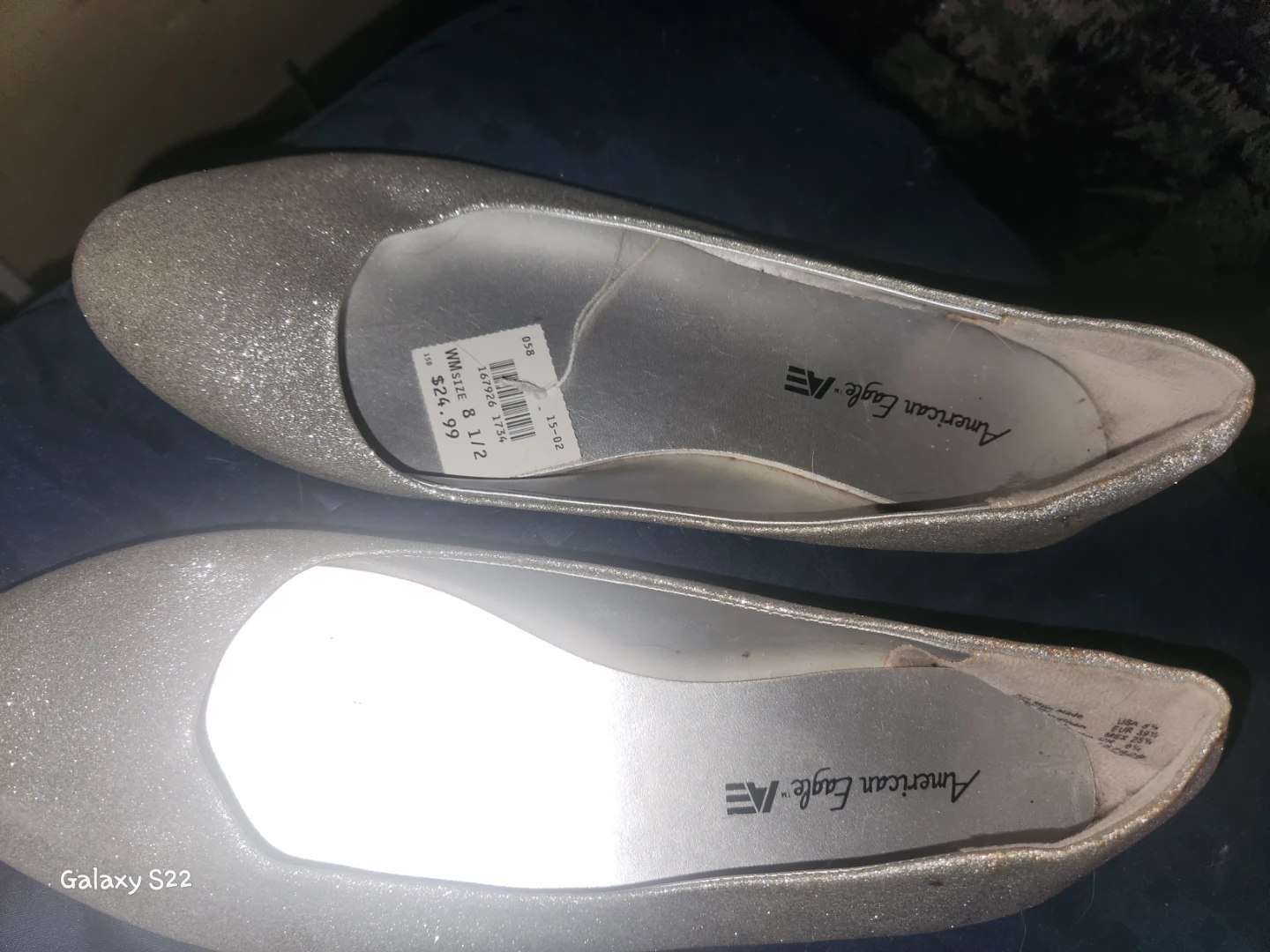 American Eagle Silver Glitter Ballet Flats - photo 3
