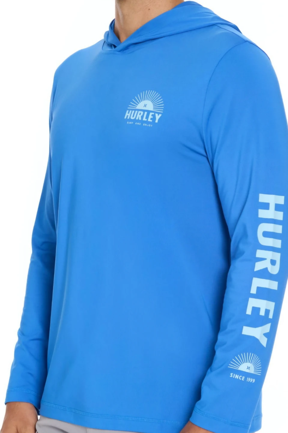 NWT Hurley LongSleeve Hooded Sunshirt.SPF 50. XXL.Vibrant blue. - photo 2