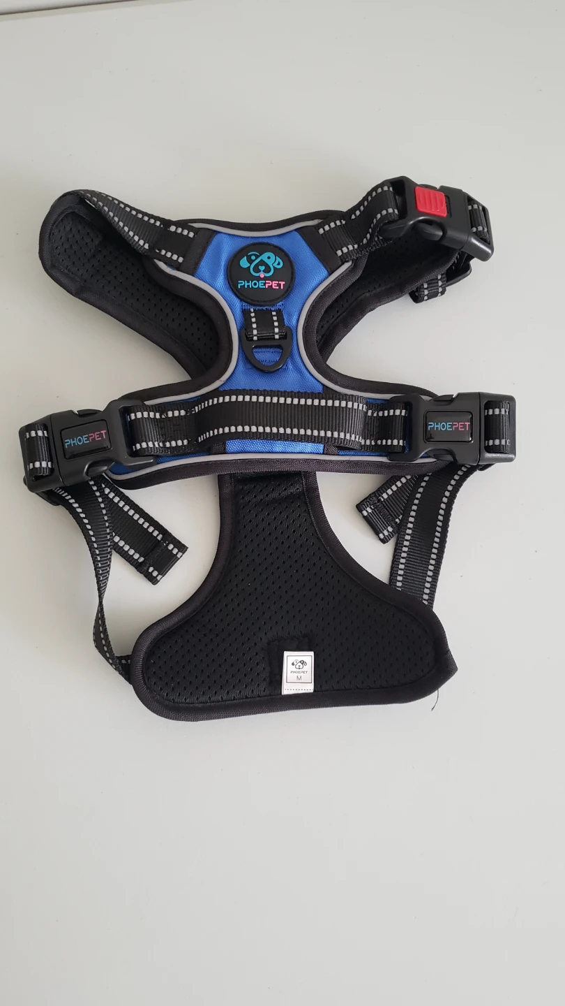 PhoePet Dog Harness Blue Medium