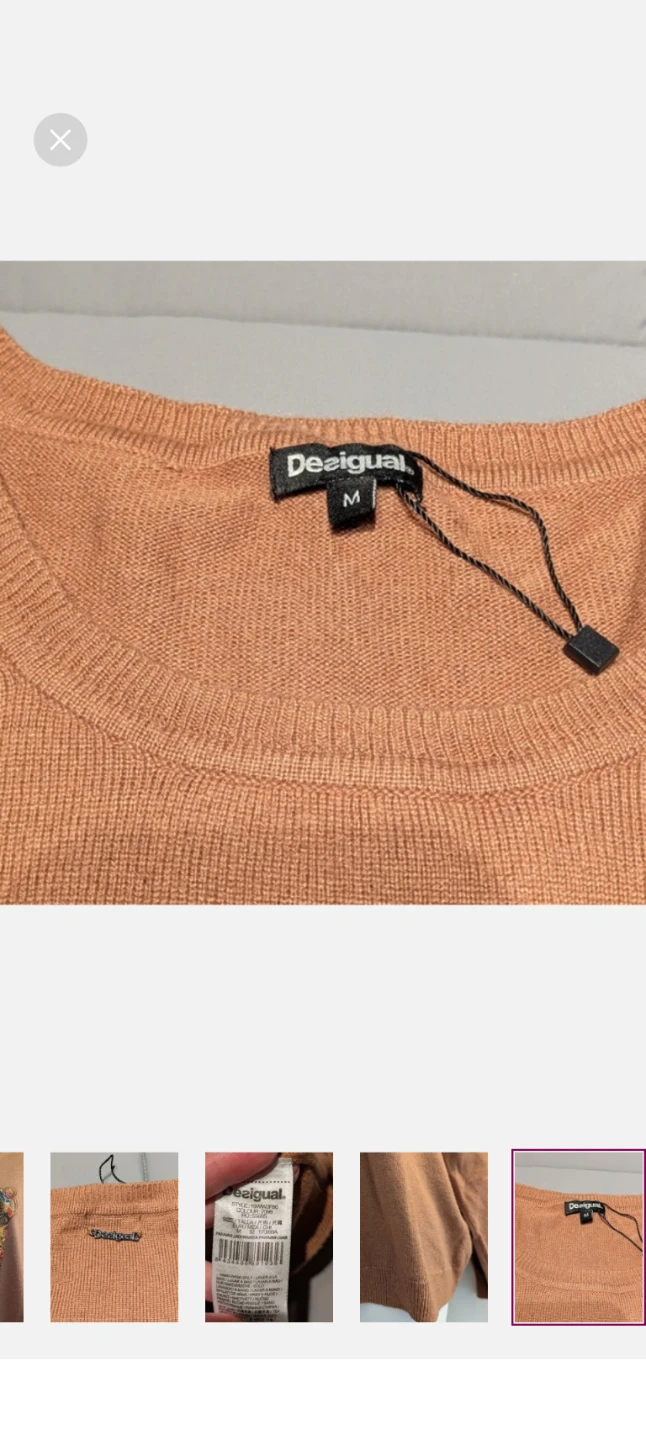 Desigual Women's Tan Tiger Embroidered Sweater Size M - photo 4