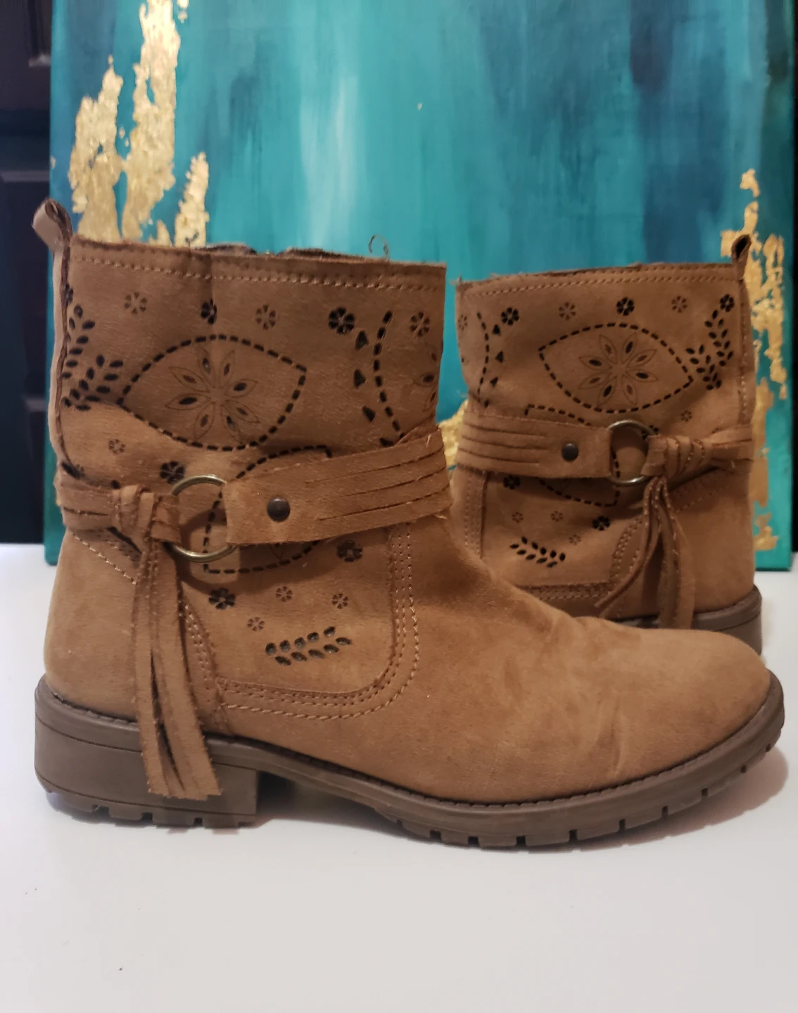 Brown Suede Ankle Boots - photo 2