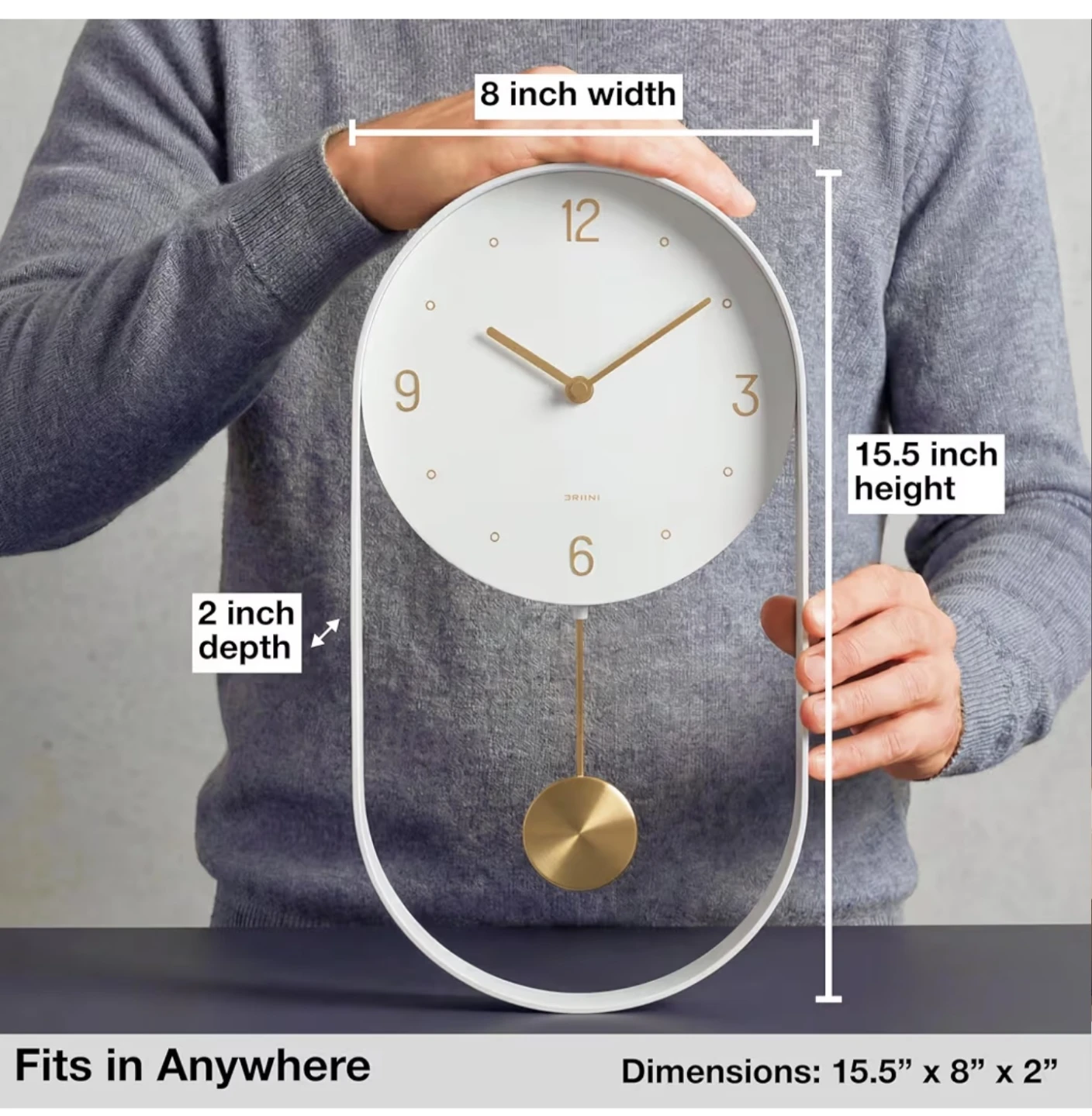 DORHRI Pendulum Wall Clock - White - photo 2