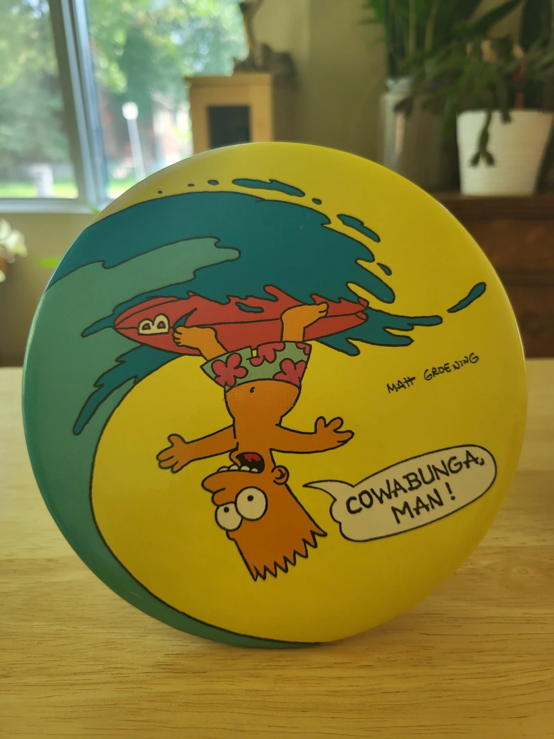 The Simpsons Bart Simpson "Cowabunga Man!" Round Display Item