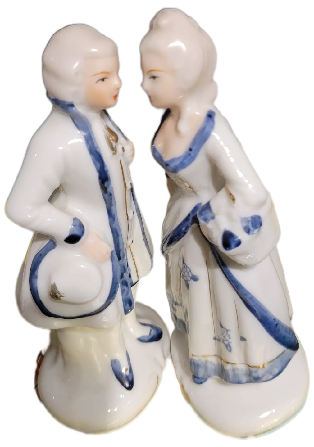 Ceramic Couple Figurines - Vintage Porcelain Duo. Victorian - photo 2