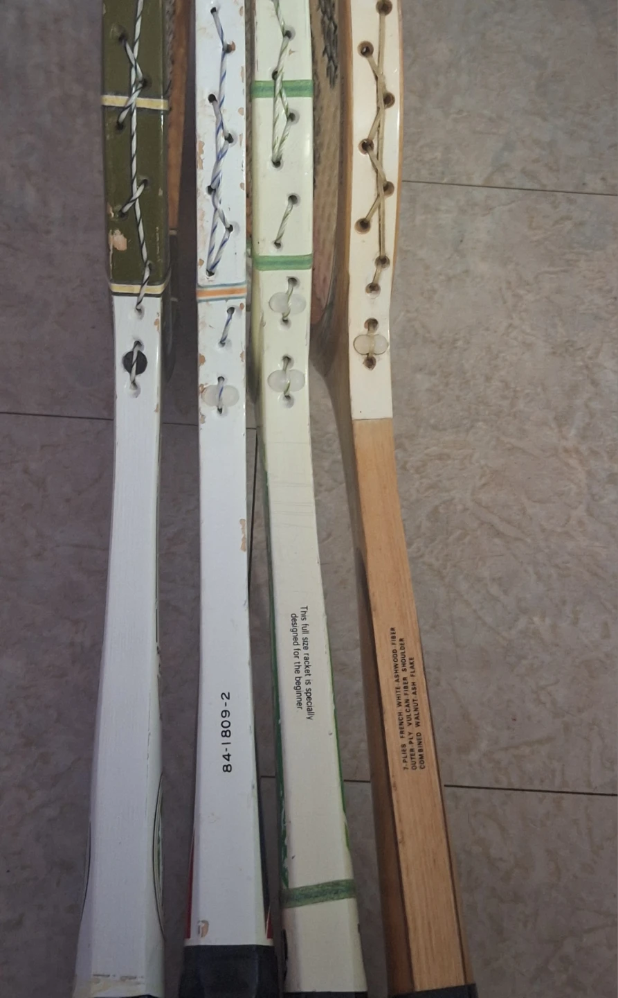 Set of 4 Vintage Tennis Racquets - Spalding, Wilson, Deuce Court - photo 2