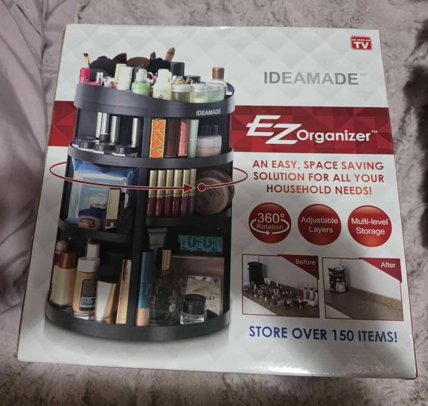 IDEAMADE EZOrganizer Rotating Storage Organizer white color