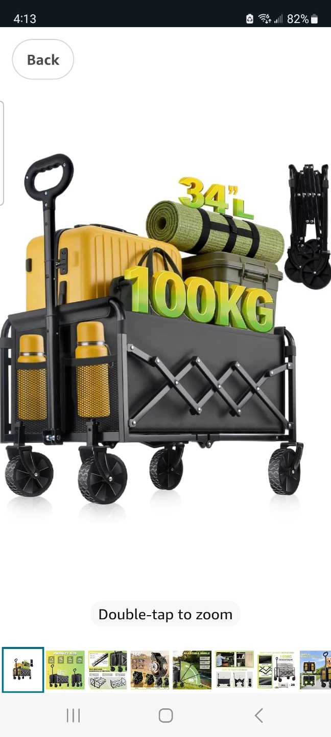 Black Folding Wagon with 100KG Capacity