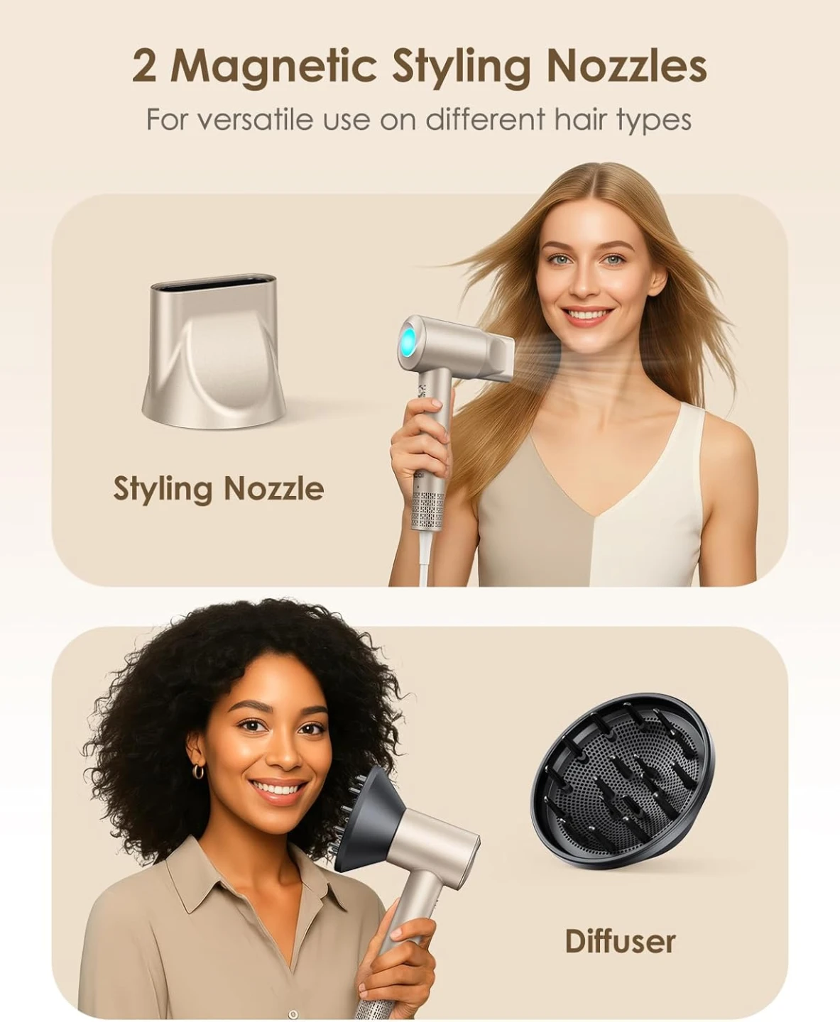 NEW 160,000 RPM High-Speed Ionic Blow Dryer with Diffuser - photo 4