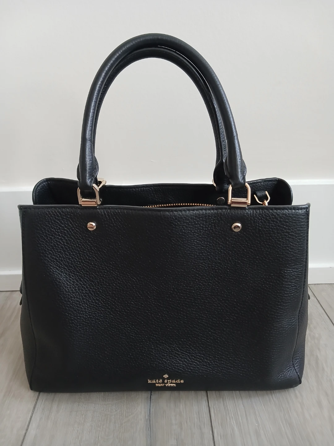 Kate Spade New York Black Leather Tote Handbag