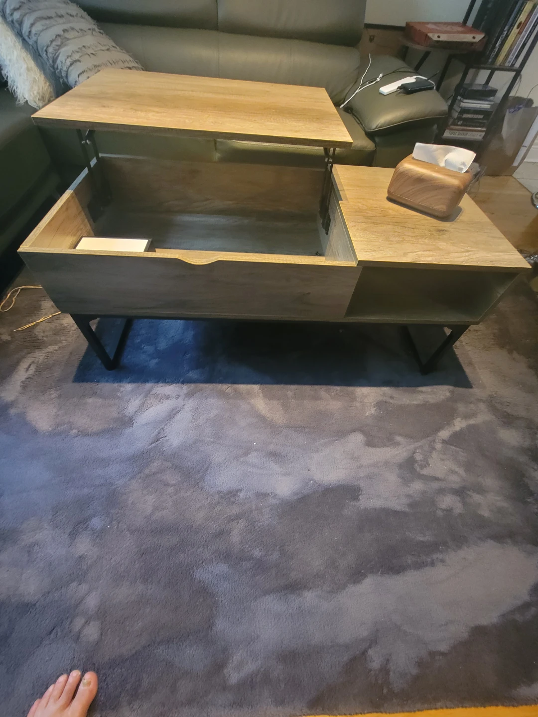 Lift-Top Coffee Table with Storage - photo 5