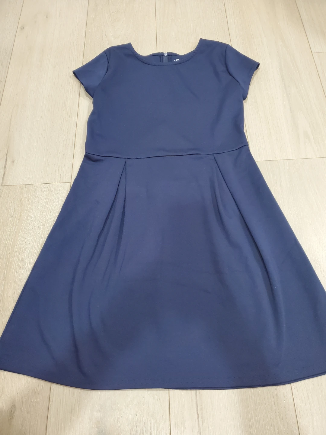 The Children's Place Navy Blue Short Sleeve Pleated Dress - 16