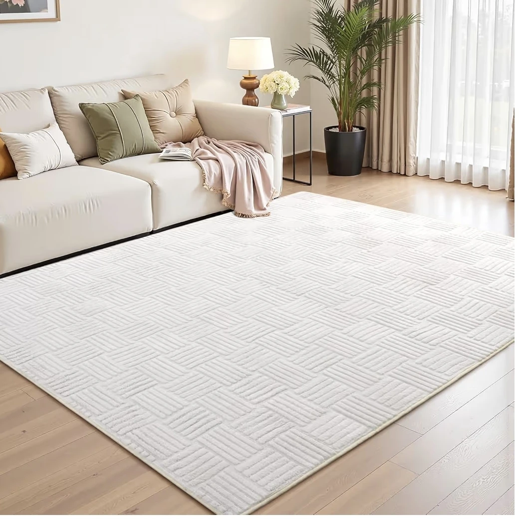 6' X 9' Cream White Washable Area Rug