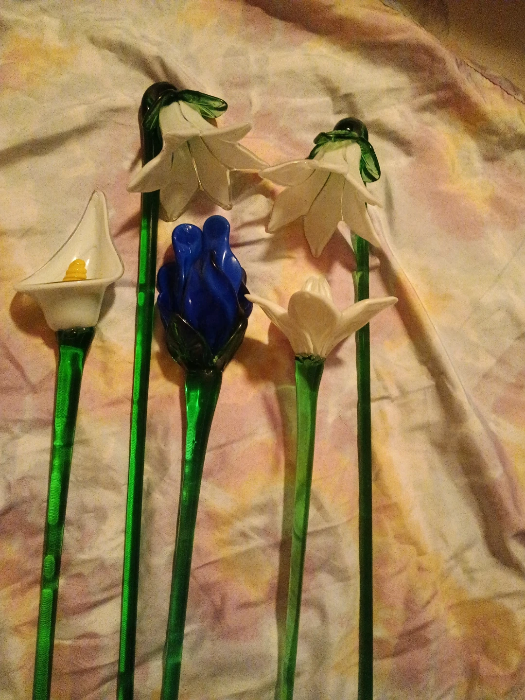 Set of 5 Glass Flower Stems