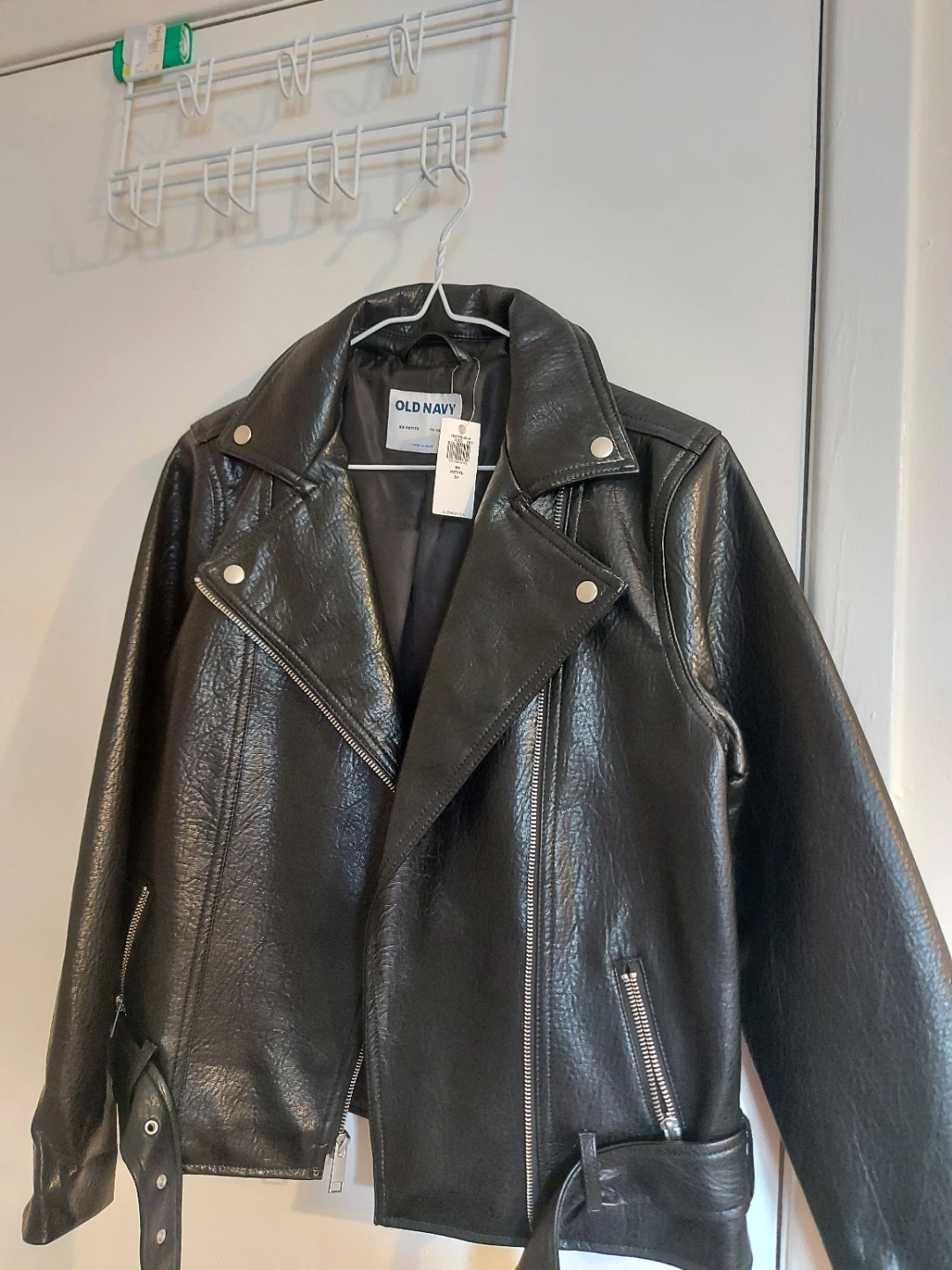 Old Navy Black Faux Leather Moto Jacket