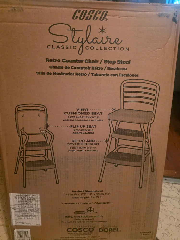 COSCO Retro Chair+ Step Stool with Flip-Up Seat - photo 3