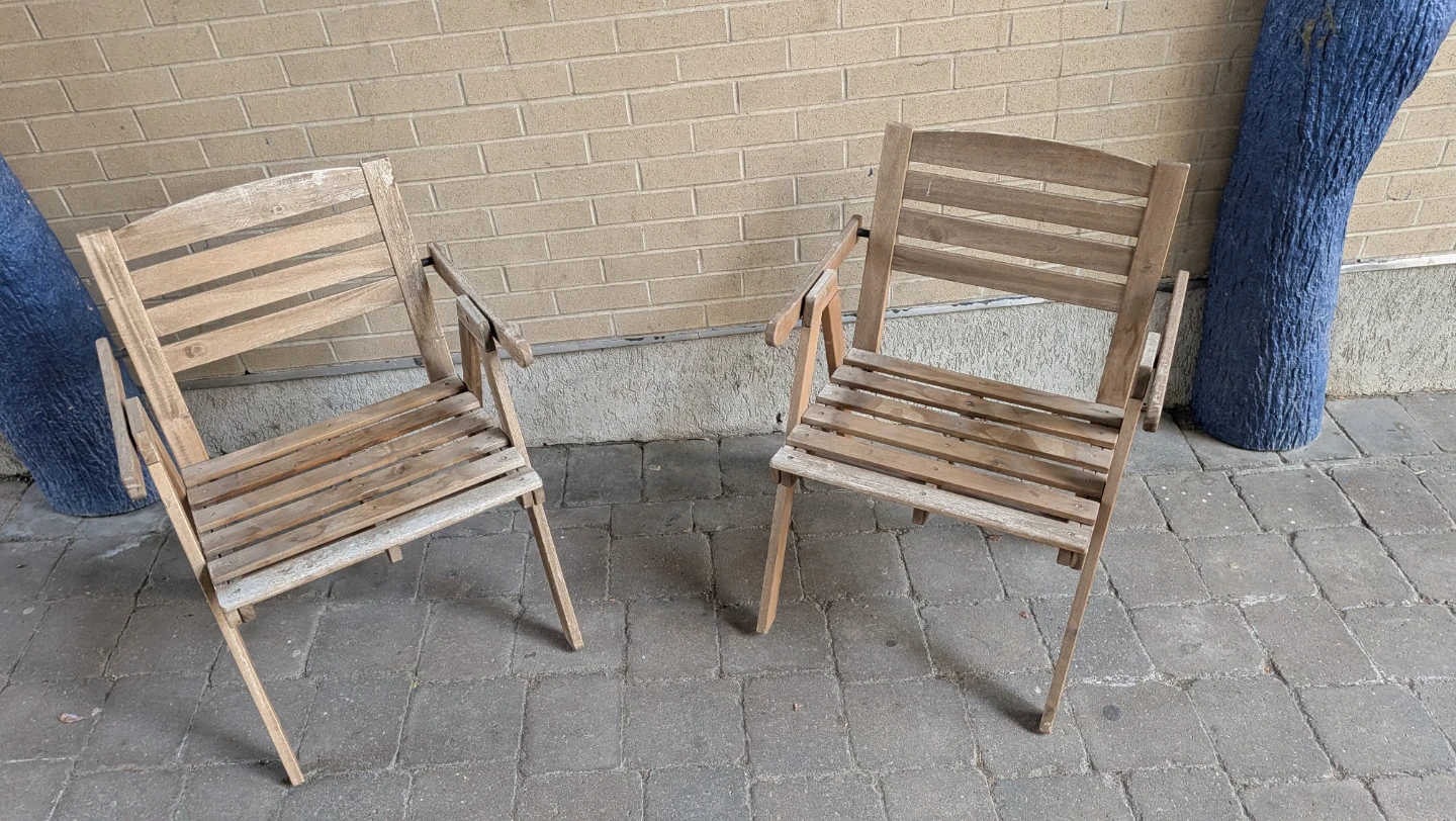 Wooden Folding Patio Chairs (Set of 2) - photo 2