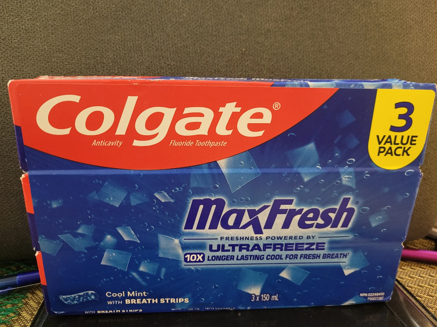 Colgate MaxFresh Cool Mint Toothpaste Value Pack (3 x 150 ml)