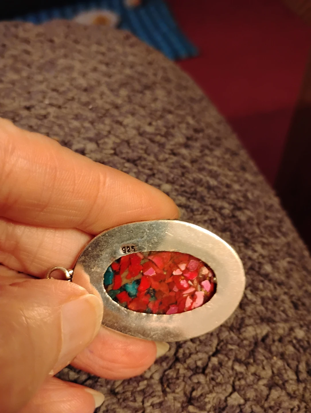 Sterling Silver Mosaic Jasper Necklace - photo 4