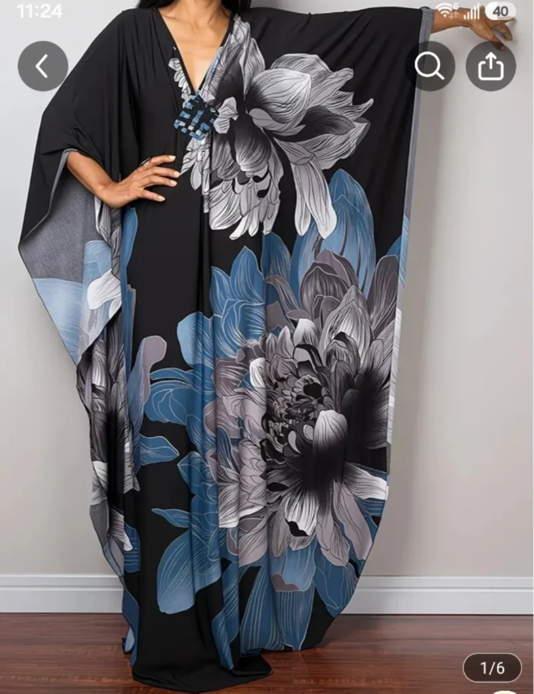 Women's Floral Kaftan Dress - photo 2