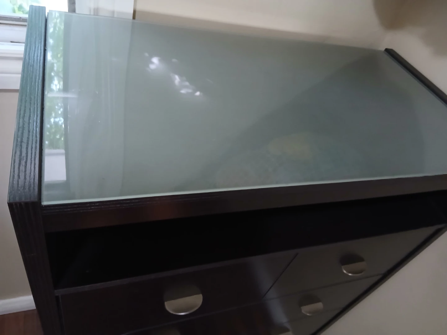 Black Dresser with Glass Top - photo 2