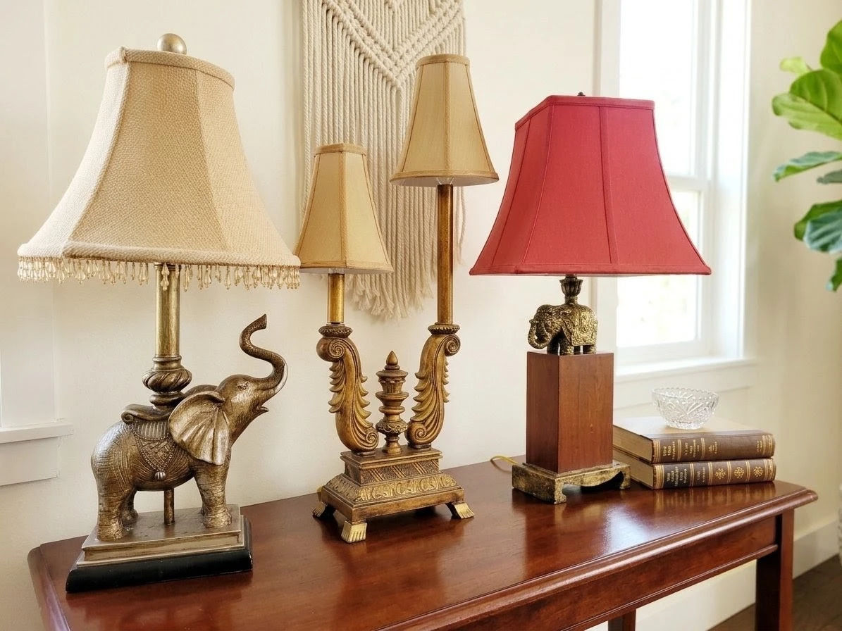Vintage & Ornate Statement Table Lamps – Individual or Set.