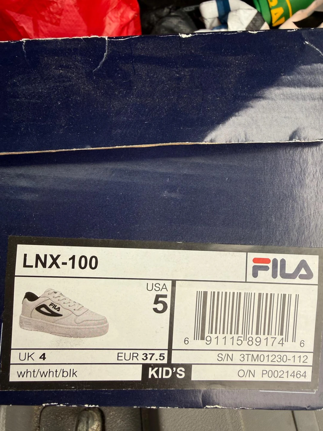 FILA LNX-100 Kid's Shoes - White/Black Size 5 - photo 2