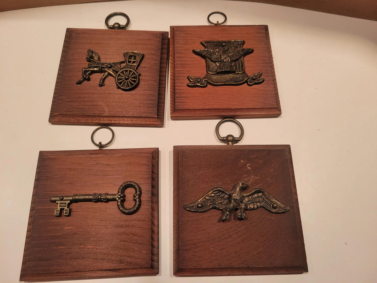 Vintage Decorative Wall Plaques Set (4)