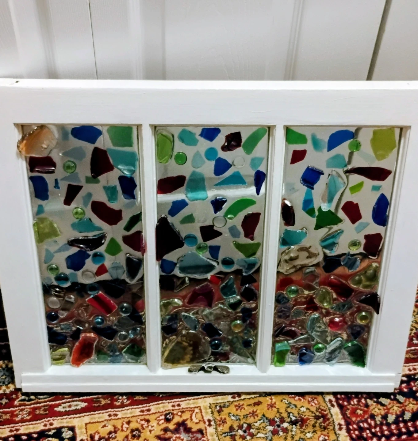 Washed Glass Window Panel Decor - photo 4