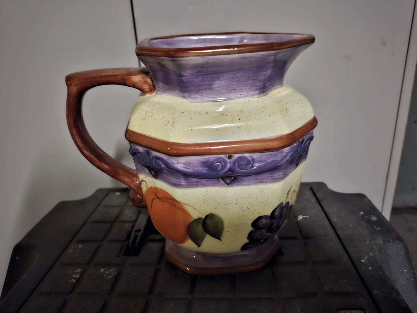 Ceramic Pitcher with Fruit Design