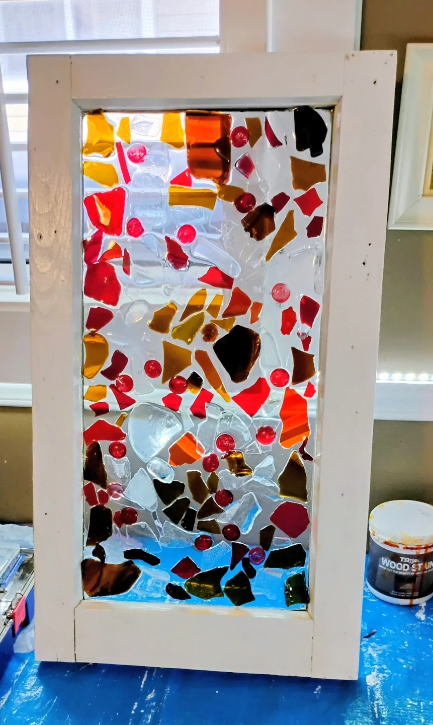 Washed Glass Window Panel Decor - photo 2