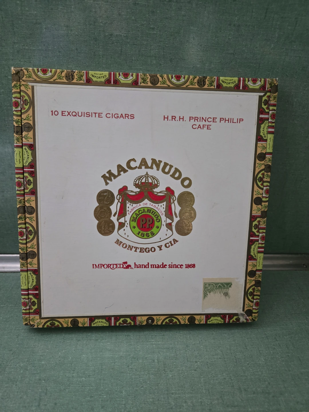 Vintage Macanudo H.R.H. Prince Philip Cafe Empty Cigar Box