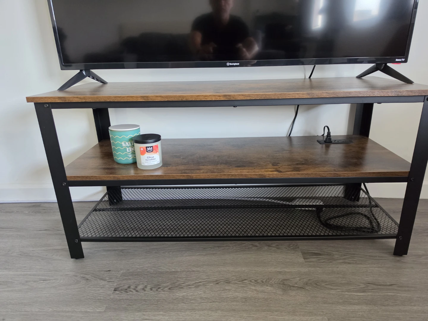 TV Stand with Power Outlets & USB – $70 - photo 2
