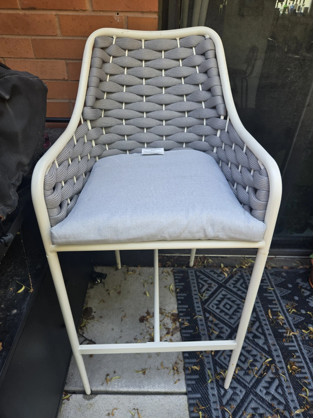 2 Grey Woven Bar Stools