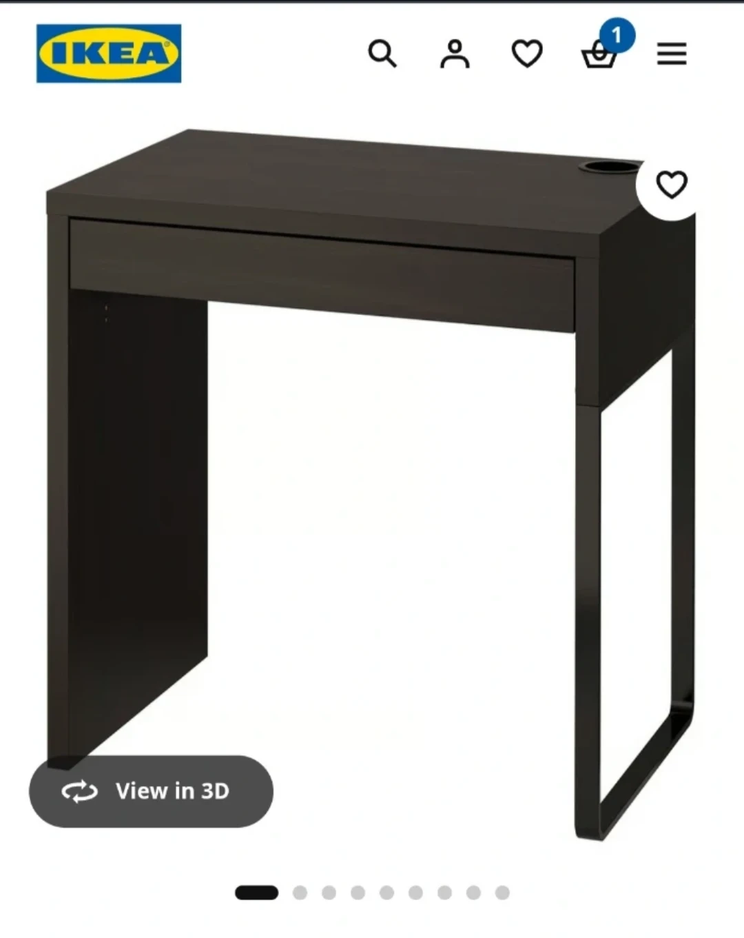 IKEA MICKE Work Desk - Black-Brown