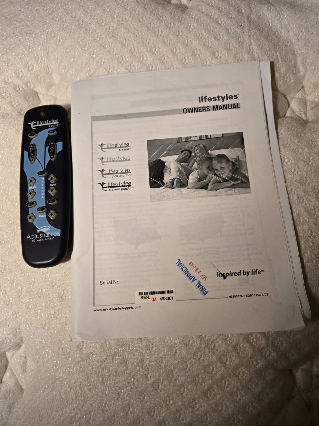 Lifestyles Adjustable Bed with Remote and Manual - photo 2