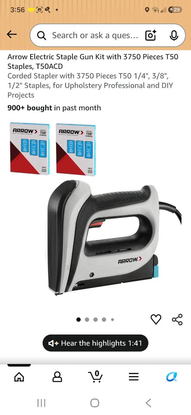 Arrow Electric Staple Gun Kit with T50 Staples