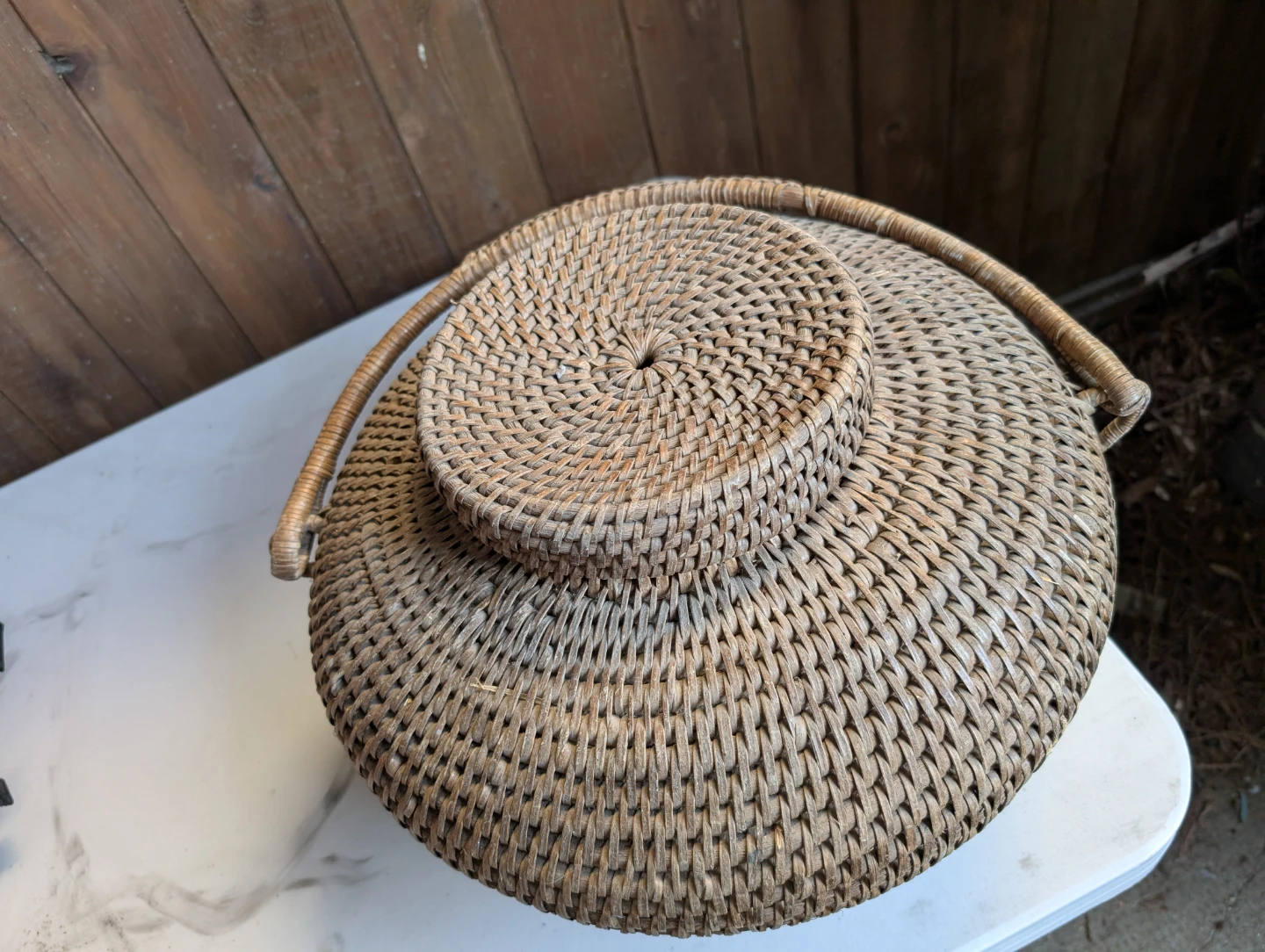 Woven Rattan Basket with Lid