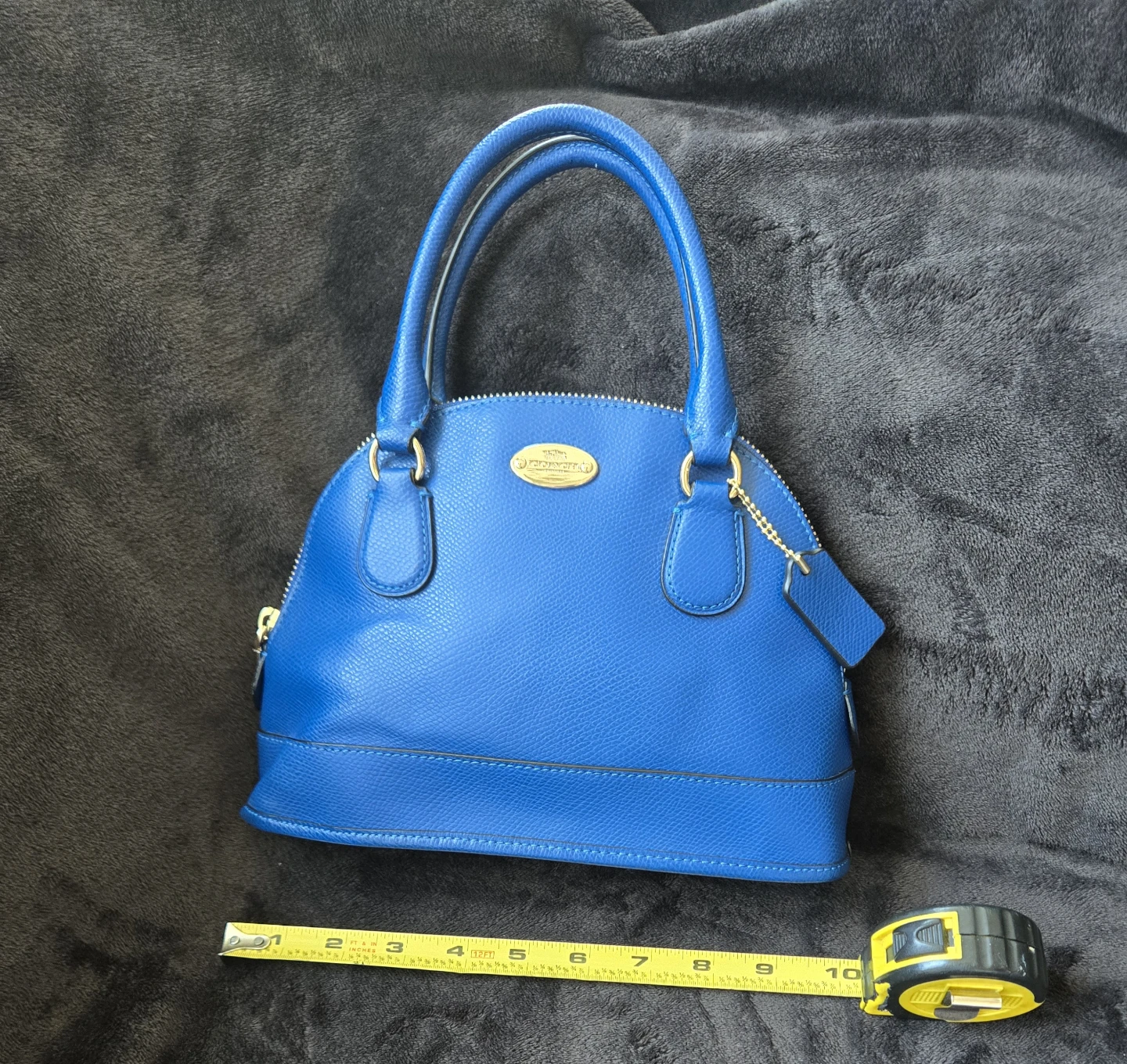 Coach Blue Leather Dome Satchel Handbag