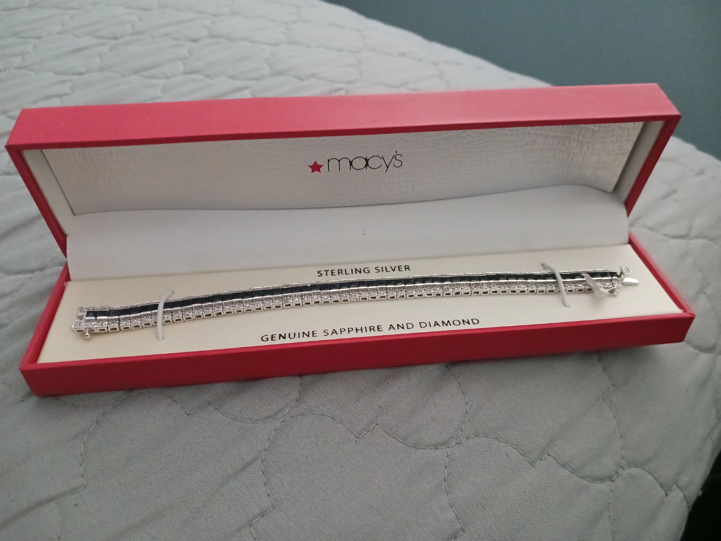 Macy's Sterling Silver Sapphire & Diamond Bracelet