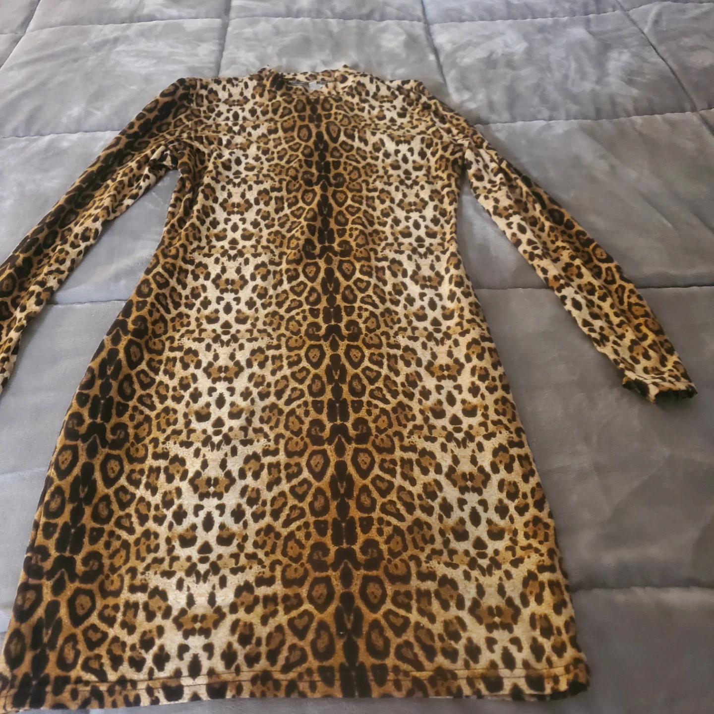 Leopard Print Long Sleeve Dress